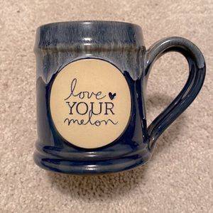 Love Your Melon Navy, Hand Thrown Pottery Mug
